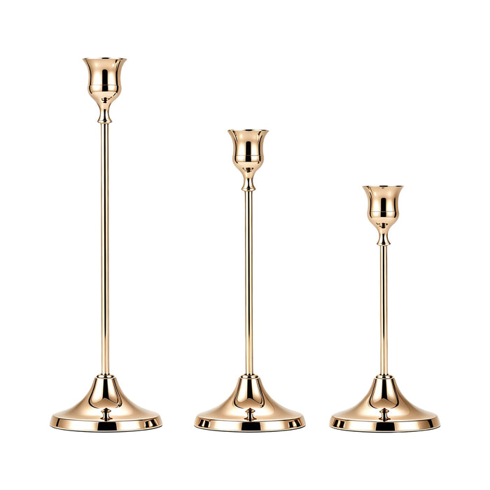 Retro Trumpet-bell Candle Holder, Copper 3PCS Set