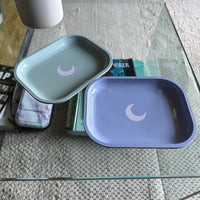 Brando Moon Rolling Tray with Moon - 5.5 x 7 inch Small Rolling Tray - Lightweight Curved Edges and Smooth Surface for easy Rolling