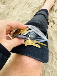 Peak Tide Protective Water Proof Surf Pouch - Triple Lock Bag (Black)
