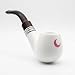 Brando Moon Tobacco Pipe Textured Grip Unbreakable Deep White Base