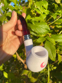 Brando Moon Tobacco Pipe Textured Grip Unbreakable Deep White Base