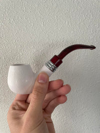 Brando Moon Tobacco Pipe Textured Grip Unbreakable Deep White Base