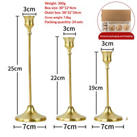 Retro Trumpet-bell Candle Holder, Copper 3PCS Set, view 4
