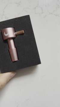Rose Gold Bong Bowl with Wood Grip
