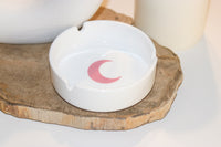 Small Round Ceramic Ashtray - Ornament for Home, Office, Indoor Decor - 4x4x1.1 inch