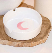 Small Round Ceramic Ashtray - Ornament for Home, Office, Indoor Decor - 4x4x1.1 inch