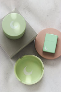Small Round Ceramic Ashtray - Ornament for Home, Office, Indoor Decor - 4x4x1.1 inch