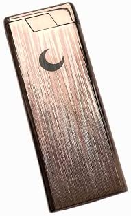 Brando Moon Rose Gold Butane Lighter Windproof Pocket Lighter for Candle Camping Kitchen and Outdoor Use (Without Butane)