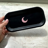 Brando Moon Small Tray - Lightweight Bio Tray - Made from Plants - Eco Friendly Low Carbon Kitchen Tool - Curved Edges and Smooth Surface - Travel Size 8 x 4.1 inches