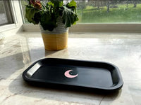 Brando Moon Small Tray - Lightweight Bio Tray - Made from Plants - Eco Friendly Low Carbon Kitchen Tool - Curved Edges and Smooth Surface - Travel Size 8 x 4.1 inches