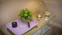 Brando Moon lightweight tray with beautiful colors to choose from durable construction and clear coat seal for extra protection. Keep mess off your table or counter with this multi-purpose tray for any situation. Designed for rolling and store herb and ideal for travel. Matching accessories available such as storage tube.