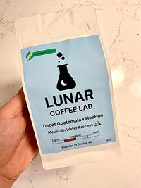 Lunar Coffee Lab Decaf Guatemala Organic Coffee - Medium Light Roast Naturally Decaffeinated - Mountain Water Process Decaf - Regenerative Organic Grown (Whole Bean) (4oz)