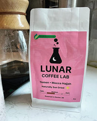 Lunar Coffee Lab Yemen Mocca Natural Medium Light Roast Coffee - Drought Resistant Coffee Bean - Cherry Processed Whole Bean
