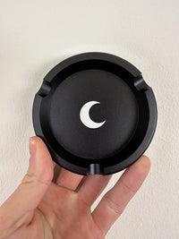 Brando Moon Small Round Metal Ashtray - Cute Ornament for Home, Office, Indoor Decor