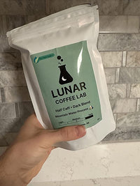 Lunar Coffee Lab Half Caff Organic Dark Roast Coffee - Half Decaf Mountain Water Process Guatemala Half Fair Trade Volcanic Colombia - Dark Roast Whole Bean Coffee (8oz)