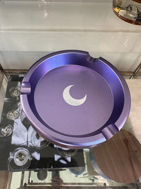 Brando Moon Small Round Metal Ashtray - Cute Ornament for Home, Office, Indoor Decor