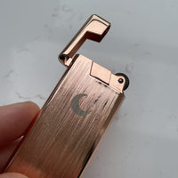 Brando Moon Rose Gold Butane Lighter Windproof Pocket Lighter for Candle Camping Kitchen and Outdoor Use (Without Butane)