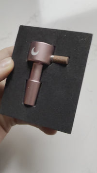 Rose Gold Bong Bowl with Wood Grip