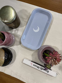 Brando Moon Small Tray - Lightweight Bio Tray - Made from Plants - Eco Friendly Low Carbon Kitchen Tool - Curved Edges and Smooth Surface - Travel Size 8 x 4.1 inches