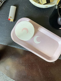 Brando Moon Small Tray - Lightweight Bio Tray - Made from Plants - Eco Friendly Low Carbon Kitchen Tool - Curved Edges and Smooth Surface - Travel Size 8 x 4.1 inches