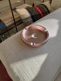 Brando Moon Small Round Metal Ashtray - Cute Ornament for Home, Office, Indoor Decor