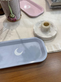 Brando Moon Small Tray - Lightweight Bio Tray - Made from Plants - Eco Friendly Low Carbon Kitchen Tool - Curved Edges and Smooth Surface - Travel Size 8 x 4.1 inches