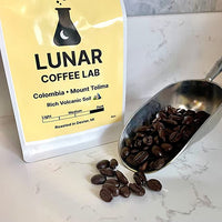 Lunar Coffee Lab Colombia Organic Coffee Dark Roast - Volcanic Soil Grown at Mount Tolima - Fair Trade Dark Roast Coffee or Espresso (Whole Bean)