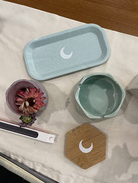 Brando Moon Small Tray - Lightweight Bio Tray - Made from Plants - Eco Friendly Low Carbon Kitchen Tool - Curved Edges and Smooth Surface - Travel Size 8 x 4.1 inches