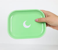 Brando Moon Rolling Tray with Moon - 5.5 x 7 inch Small Rolling Tray - Lightweight Curved Edges and Smooth Surface for easy Rolling