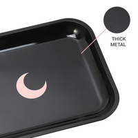 Brando Moon Rolling Tray with Moon - 5.5 x 7 inch Small Rolling Tray - Lightweight Curved Edges and Smooth Surface for easy Rolling