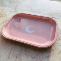 Brando Moon Rolling Tray with Moon - 5.5 x 7 inch Small Rolling Tray - Lightweight Curved Edges and Smooth Surface for easy Rolling