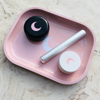 Brando Moon Rolling Tray with Moon - 5.5 x 7 inch Small Rolling Tray - Lightweight Curved Edges and Smooth Surface for easy Rolling
