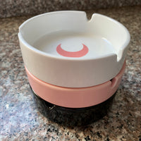 Small Round Ceramic Ashtray - Ornament for Home, Office, Indoor Decor - 4x4x1.1 inch