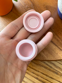 Brando Moon Silicone Wax Case Pink 5pcs - Round Wax Silicone Containers Non-stick Oil Jars - Multi-Use Storage Jars 5ml