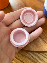 Brando Moon Silicone Wax Case Pink 5pcs - Round Wax Silicone Containers Non-stick Oil Jars - Multi-Use Storage Jars 5ml