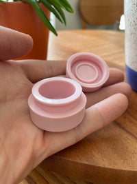 Brando Moon Silicone Wax Case Pink 5pcs - Round Wax Silicone Containers Non-stick Oil Jars - Multi-Use Storage Jars 5ml