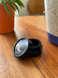 Brando Moon Silicone Wax Case Black 5pcs - Round Wax Silicone Containers Non-stick Oil Jars - Multi-Use Storage Jars 5ml