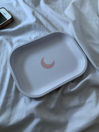 Brando Moon Rolling Tray with Moon - 5.5 x 7 inch Small Rolling Tray - Lightweight Curved Edges and Smooth Surface for easy Rolling