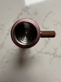 Rose Gold Bong Bowl with Wood Grip