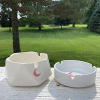 Large Round Ceramic Ashtray - Ornament for Home, Office, Indoor Decor - 4x4x2.5 inch