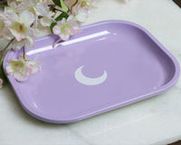 Brando Moon Rolling Tray with Moon - 5.5 x 7 inch Small Rolling Tray - Lightweight Curved Edges and Smooth Surface for easy Rolling