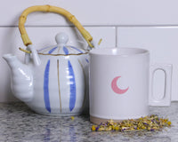 Soft Ceramic Mug with Handle - Ceramic Coffee Mug with Engraved Pink Moon - Dishwasher and Microwave Safe Mug for Home and Office, D-8.5cm H-10 cm