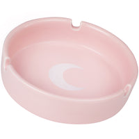 Small Round Ceramic Ashtray - Ornament for Home, Office, Indoor Decor - 4x4x1.1 inch
