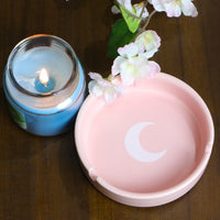 Small Round Ceramic Ashtray - Ornament for Home, Office, Indoor Decor - 4x4x1.1 inch