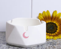 Large Round Ceramic Ashtray - Ornament for Home, Office, Indoor Decor - 4x4x2.5 inch
