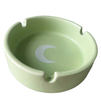 Small Round Ceramic Ashtray - Ornament for Home, Office, Indoor Decor - 4x4x1.1 inch