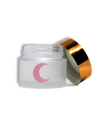 Brando Moon Small Stash Jar with Pink Moon - Opaque Frosted Glass Jar with Rose Gold Lid - Multi-Use Container for Spices, Coffee etc - Perfect Travel Size