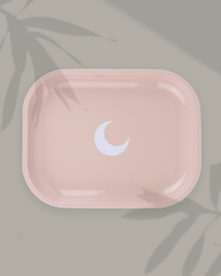 Brando Moon Rolling Tray with Moon - 5.5 x 7 inch Small Rolling Tray - Lightweight Curved Edges and Smooth Surface for easy Rolling